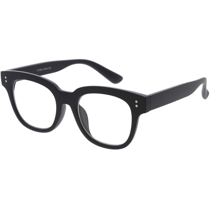 Bold Thick Rimmed Square Clear Blue Light Glasses D283