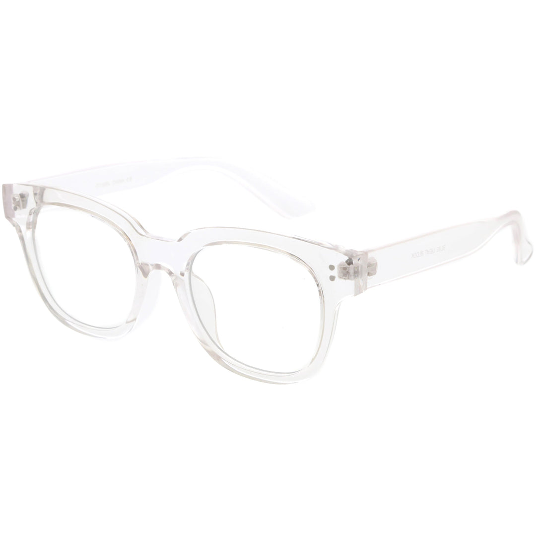 Bold Thick Rimmed Square Clear Blue Light Glasses D283