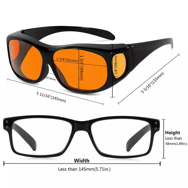 Blue Light Blocking Fitover Glasses Orange Sleeping Eyeglasses DSXM1806