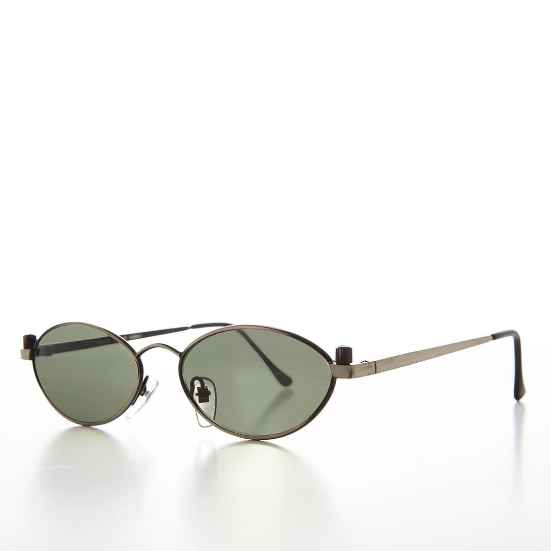 Industrial Metal Frame Oval 90s Steampunk Sunglass - Erin 2