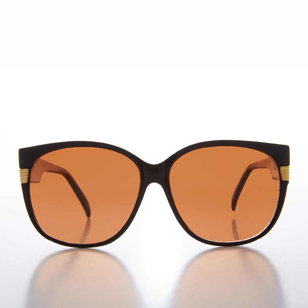 Women's Large Vintage Sunglass With Copper Lens - Frieda