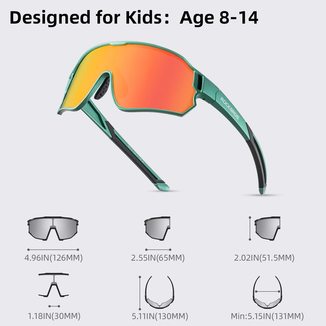 ROCKBROS Kids Polarized Sunglasses UV400 Protection for Youth Boys Girl