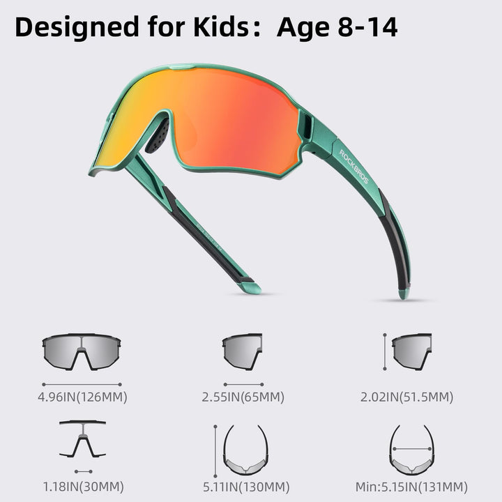 ROCKBROS Kids Polarized Sunglasses UV400 Protection for Youth Boys Girl