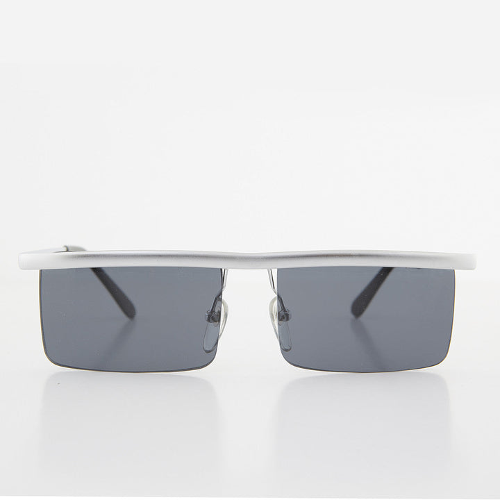 Futuristic Metal Rectangular Rimless Steampunk Vintage Sunglass - Hans