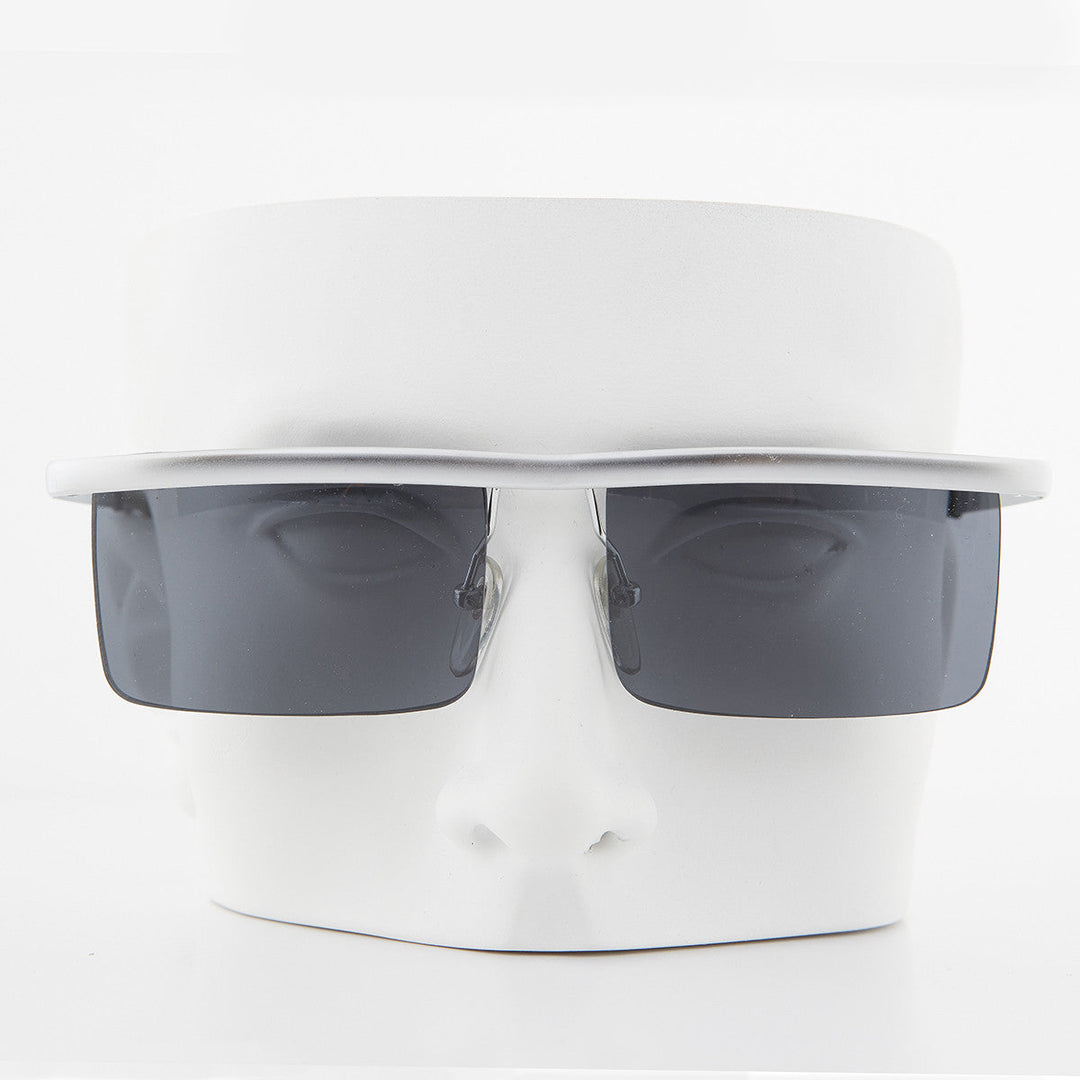 Futuristic Metal Rectangular Rimless Steampunk Vintage Sunglass - Hans