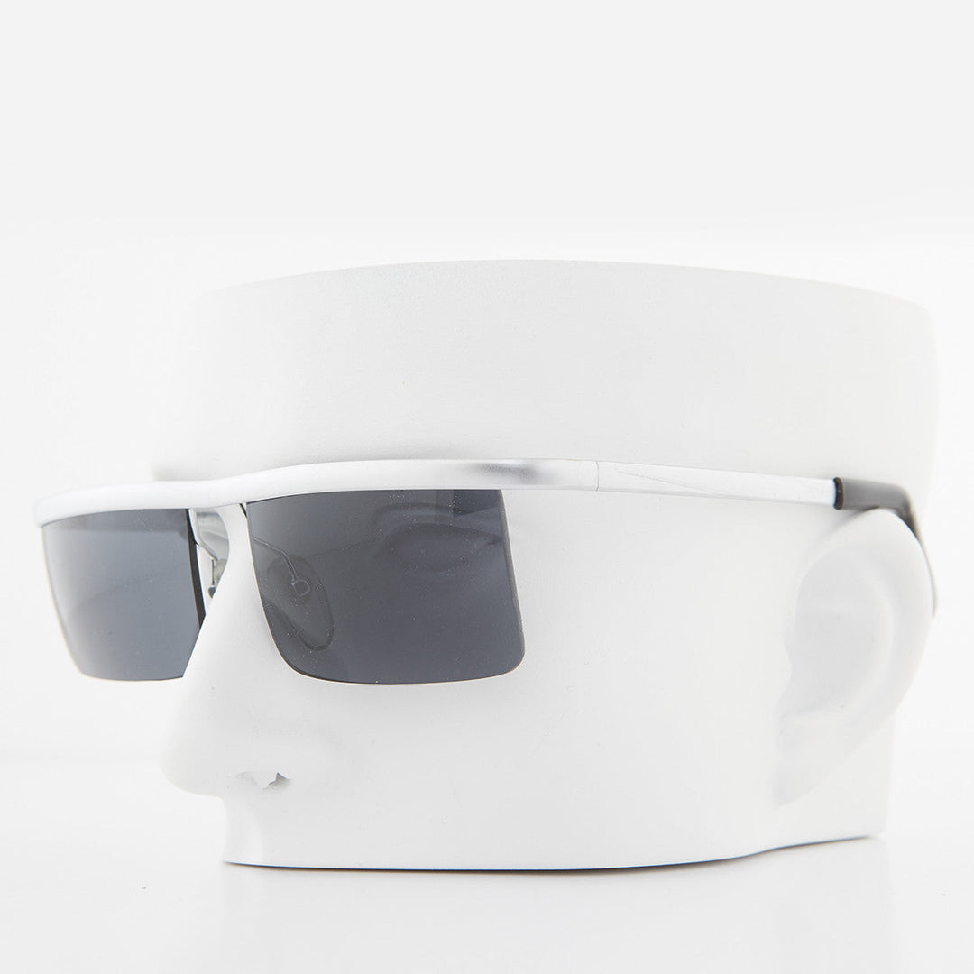 Futuristic Metal Rectangular Rimless Steampunk Vintage Sunglass - Hans