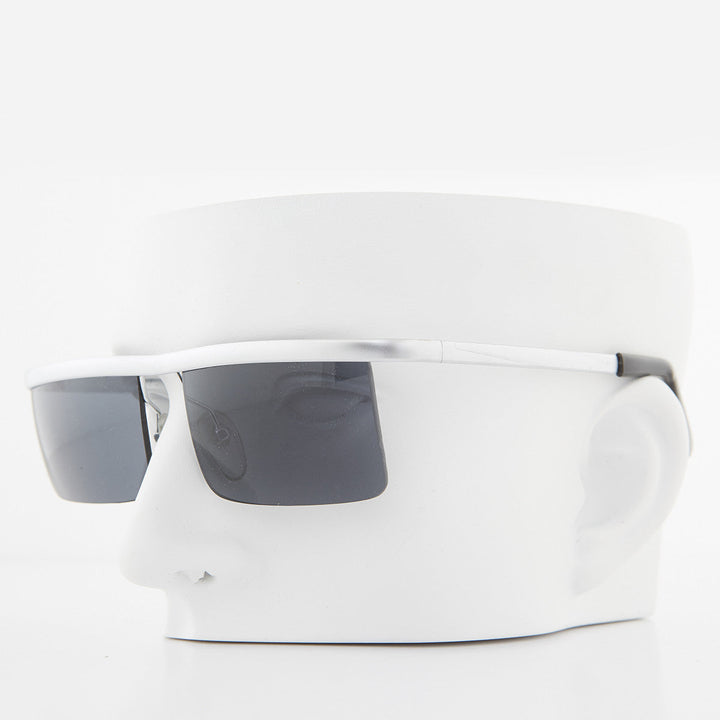 Futuristic Metal Rectangular Rimless Steampunk Vintage Sunglass - Hans