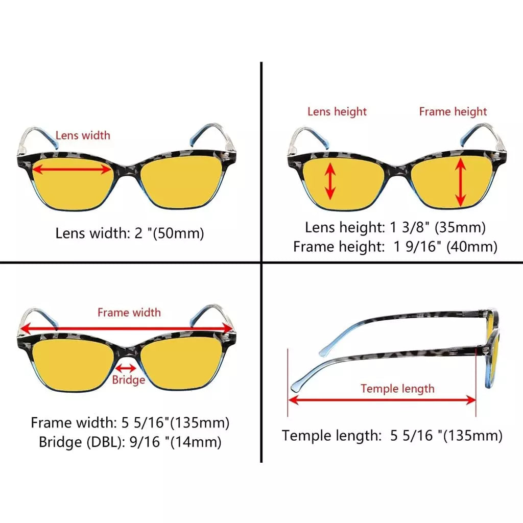 5 Pack Stylish Blue Light Blocking Reading Glasses HP9111