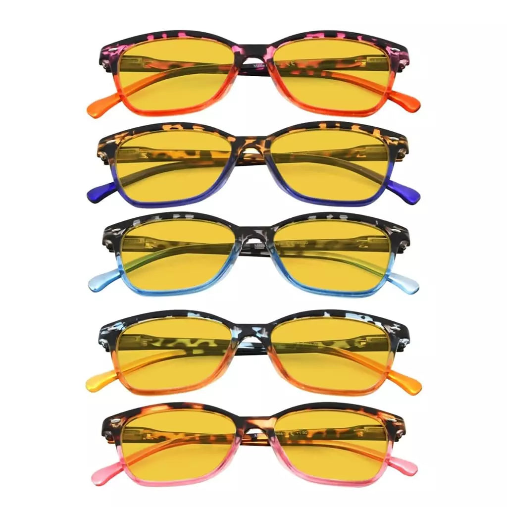 5 Pack Stylish Blue Light Blocking Reading Glasses HP9111