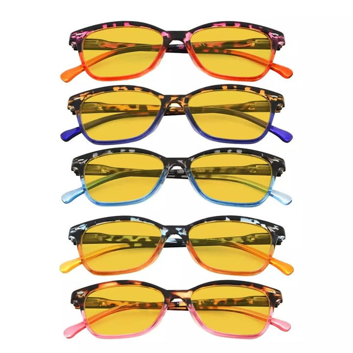 5 Pack Stylish Blue Light Blocking Reading Glasses HP9111