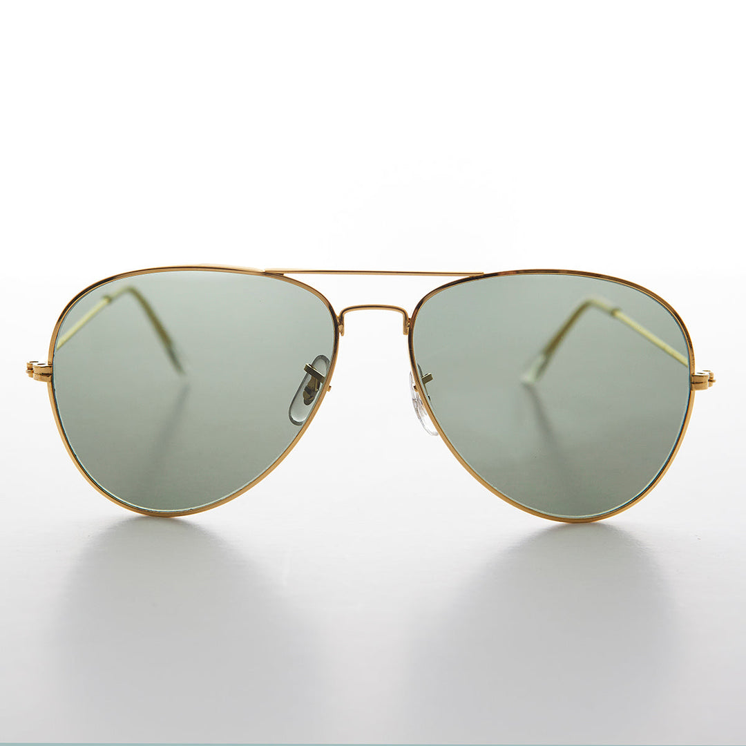 Original Vintage Metal Aviator Sunglass with Glass Lens - Hughes