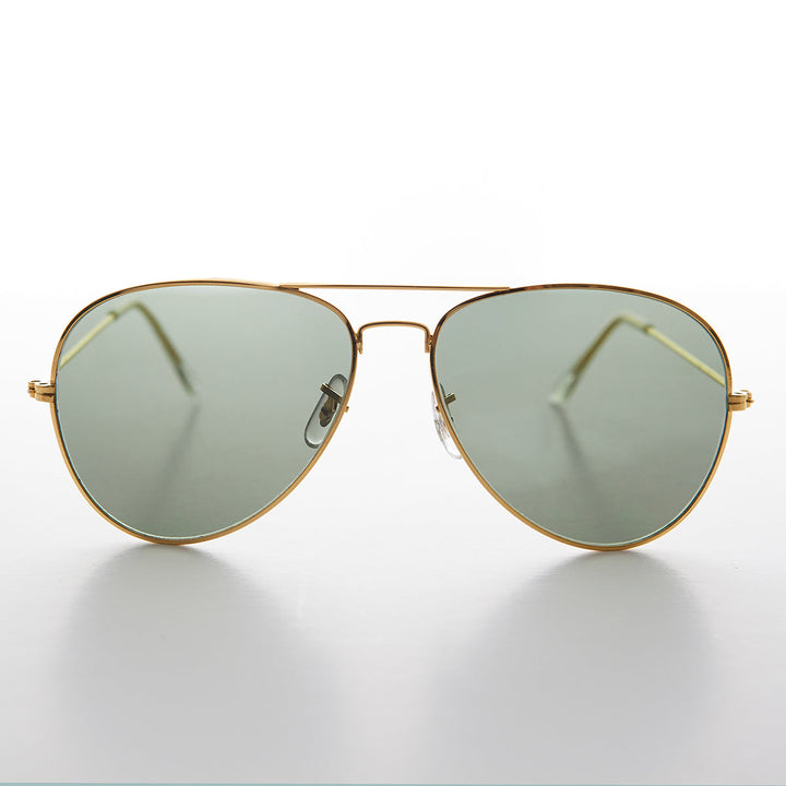 Original Vintage Metal Aviator Sunglass with Glass Lens - Hughes