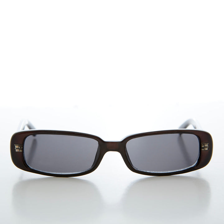 Sleek Rectangular Mod 90s Sunglasses - Hunter