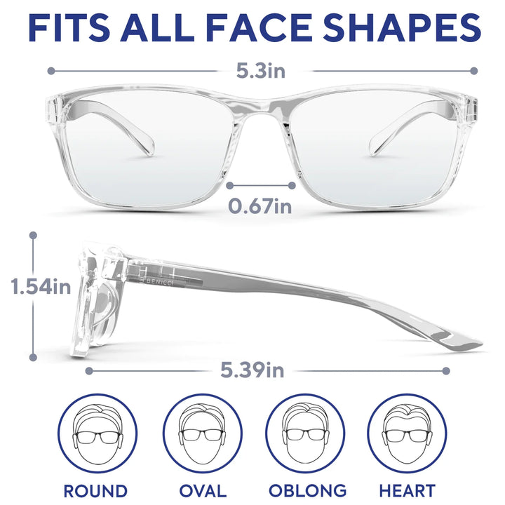 Blue Light Computer Blocking Glasses for Men and Women - Ease Digital Eye Strain, Dry Eyes, Headaches and Blurry Vision - Instantly Blocks