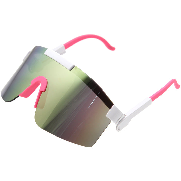 Adjustable Futuristic Side Panel Cyberpunk Monoblock Shield Sunglasses