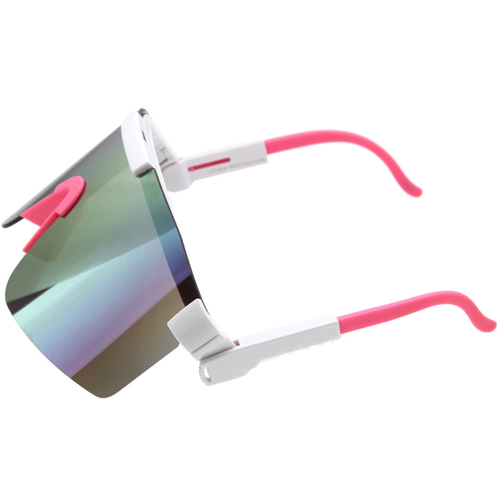 Adjustable Futuristic Side Panel Cyberpunk Monoblock Shield Sunglasses