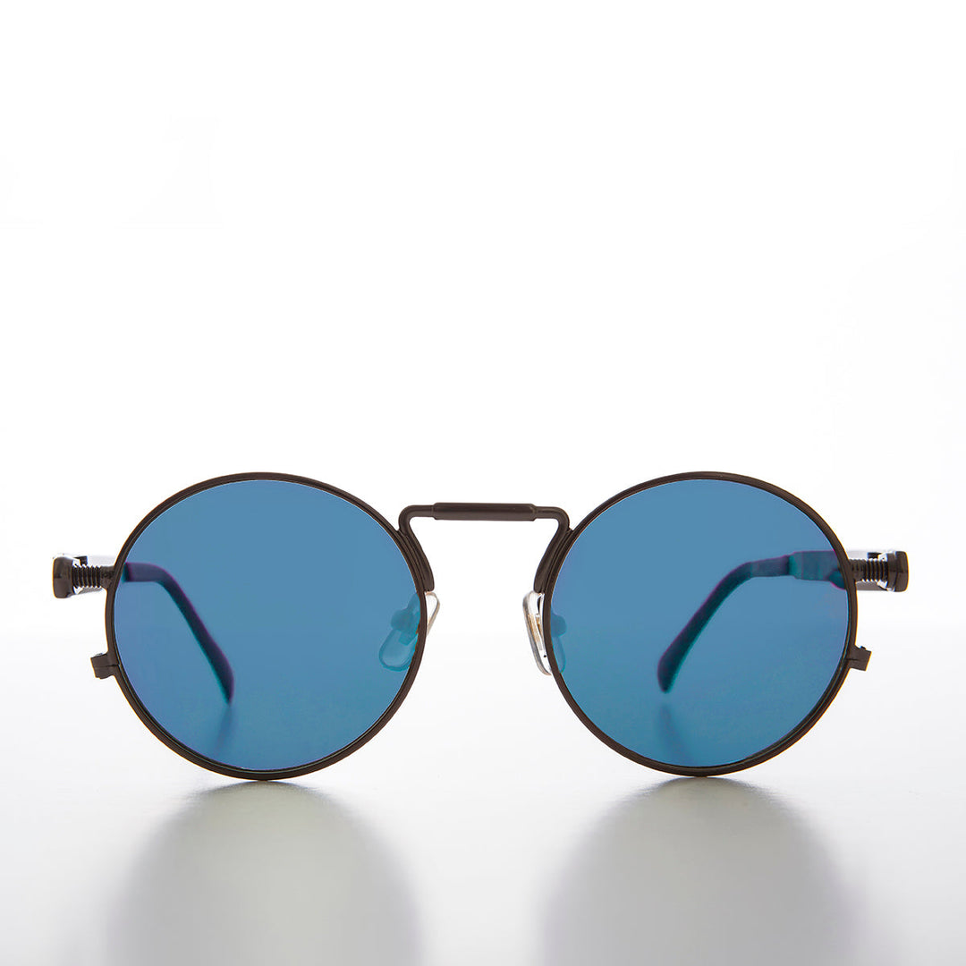 Round Gunmetal Metal Goth Steampunk Sunglass - Ivan 5