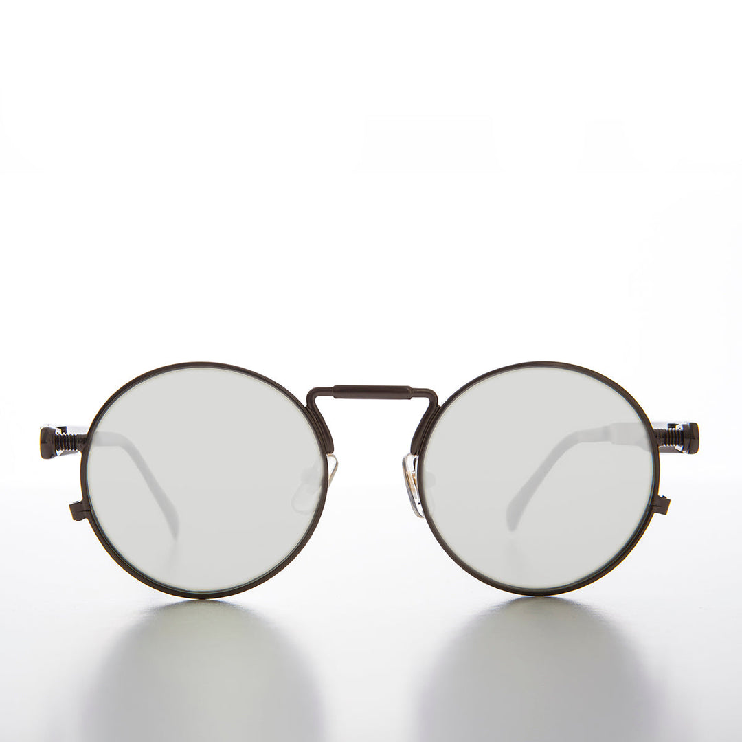 Round Gunmetal Metal Goth Steampunk Sunglass - Ivan 5