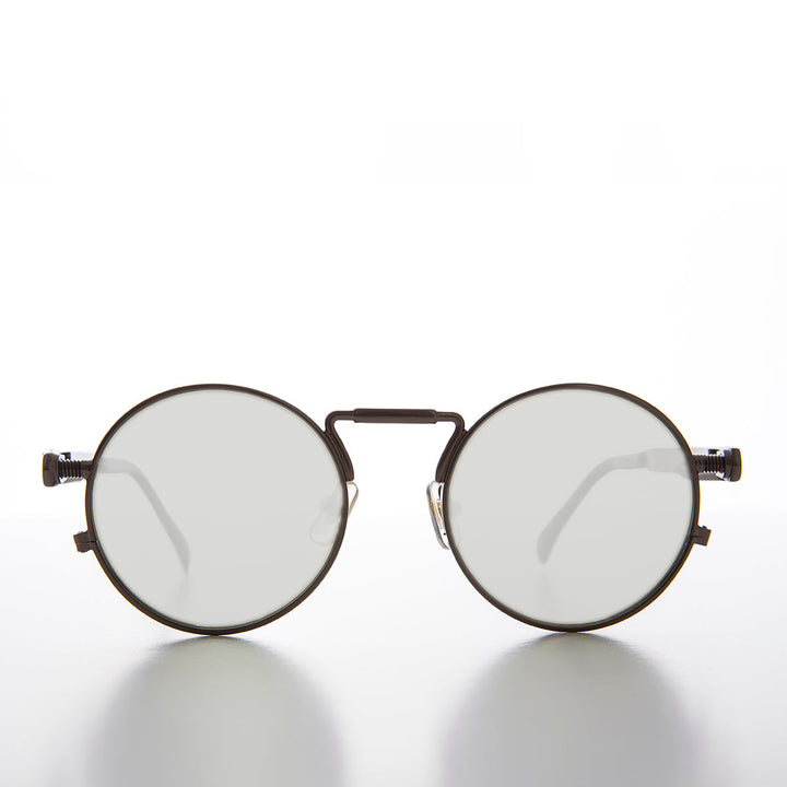 Round Gunmetal Metal Goth Steampunk Sunglass - Ivan 5