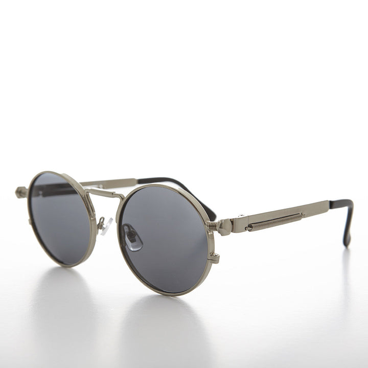 Round Silver Goth Steampunk Sunglass - Ivan 1