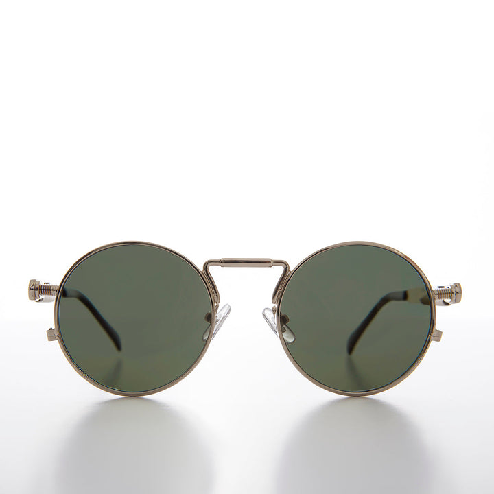 Round Silver Goth Steampunk Sunglass - Ivan 1