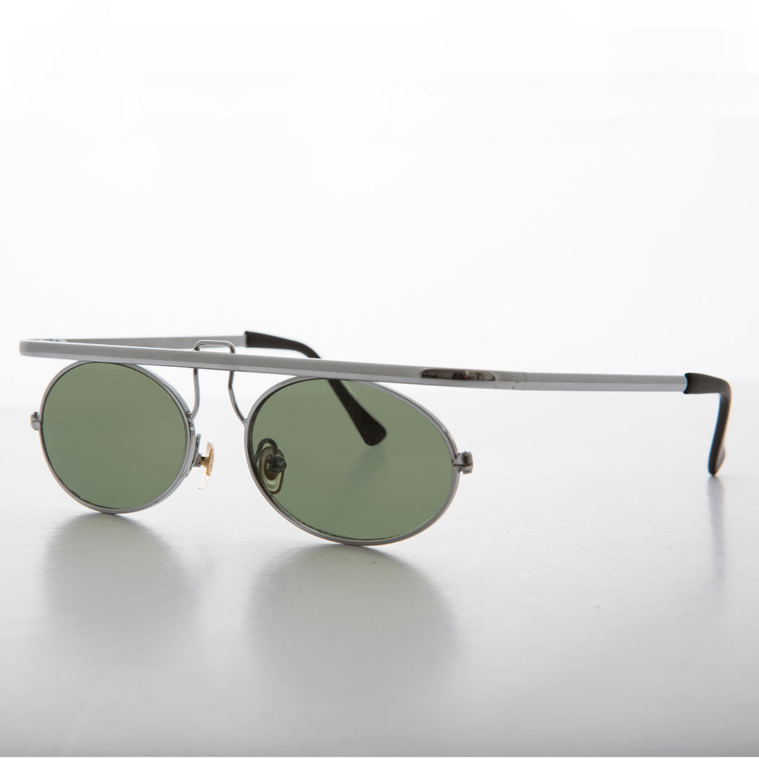 Cyberpunk Goth Vintage Flat Top Oval Sunglass - Jenkins