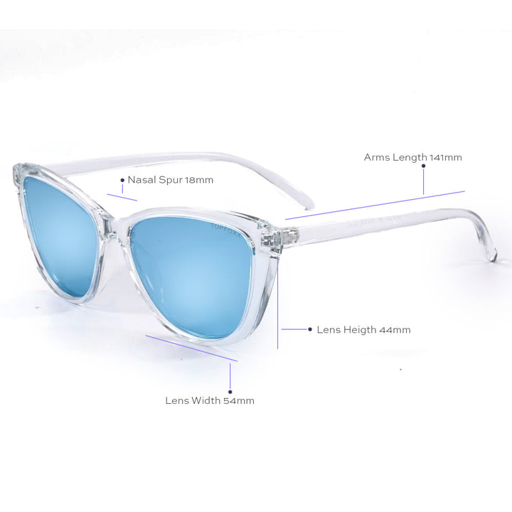 Kara - Mirrored Blue Cat Eye Sunglasses