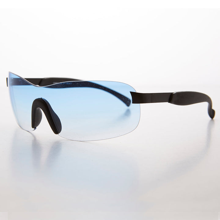 Y2K Wrap Shield Rimless Vintage Sunglass - Lance