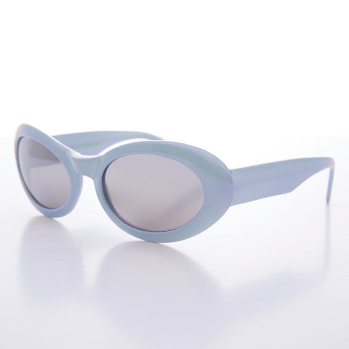 90s Curved Oval Cat Eye Vintage Sunglasses in Pastel Colors - Lanie 2