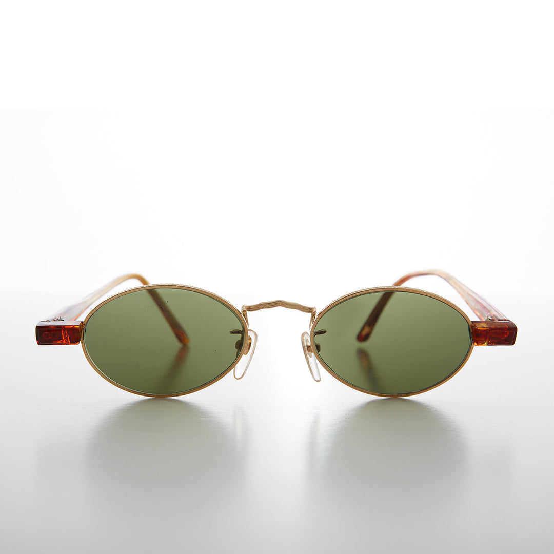 Small Oval Spectacle Style Vintage Sunglasses - Larkin