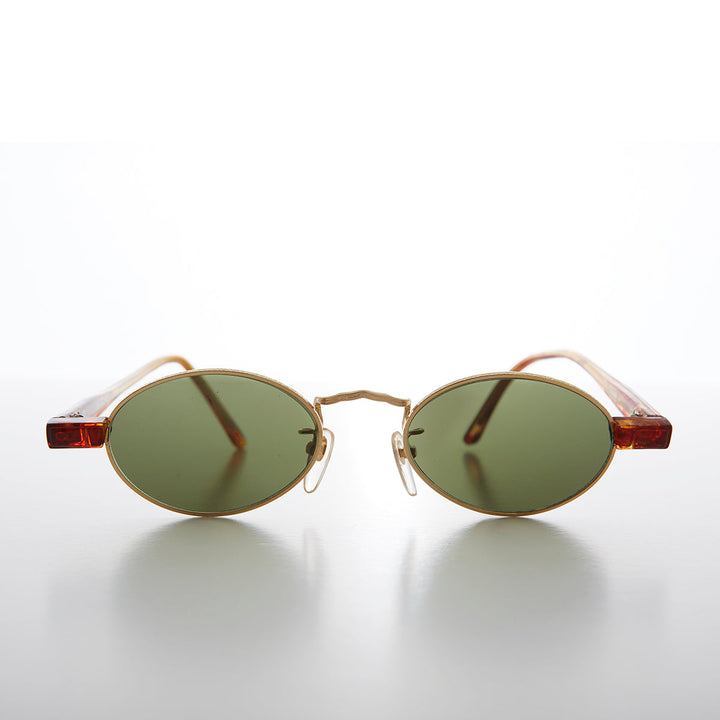 Small Oval Spectacle Style Vintage Sunglasses - Larkin