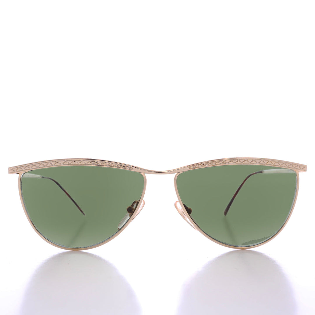 Unique Angular Gold 80s Sunglass - Lasky