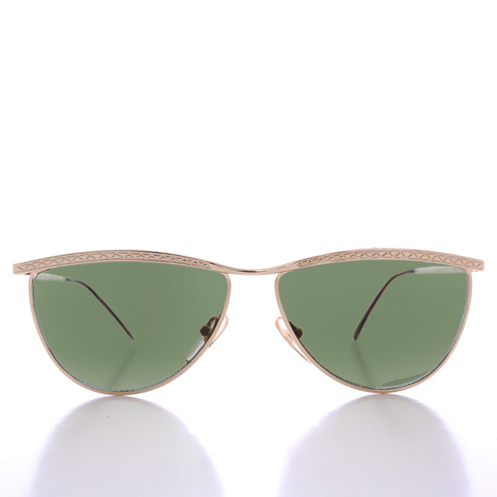 Unique Angular Gold 80s Sunglass - Lasky