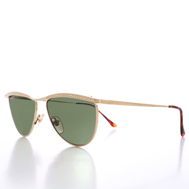 Unique Angular Gold 80s Sunglass - Lasky