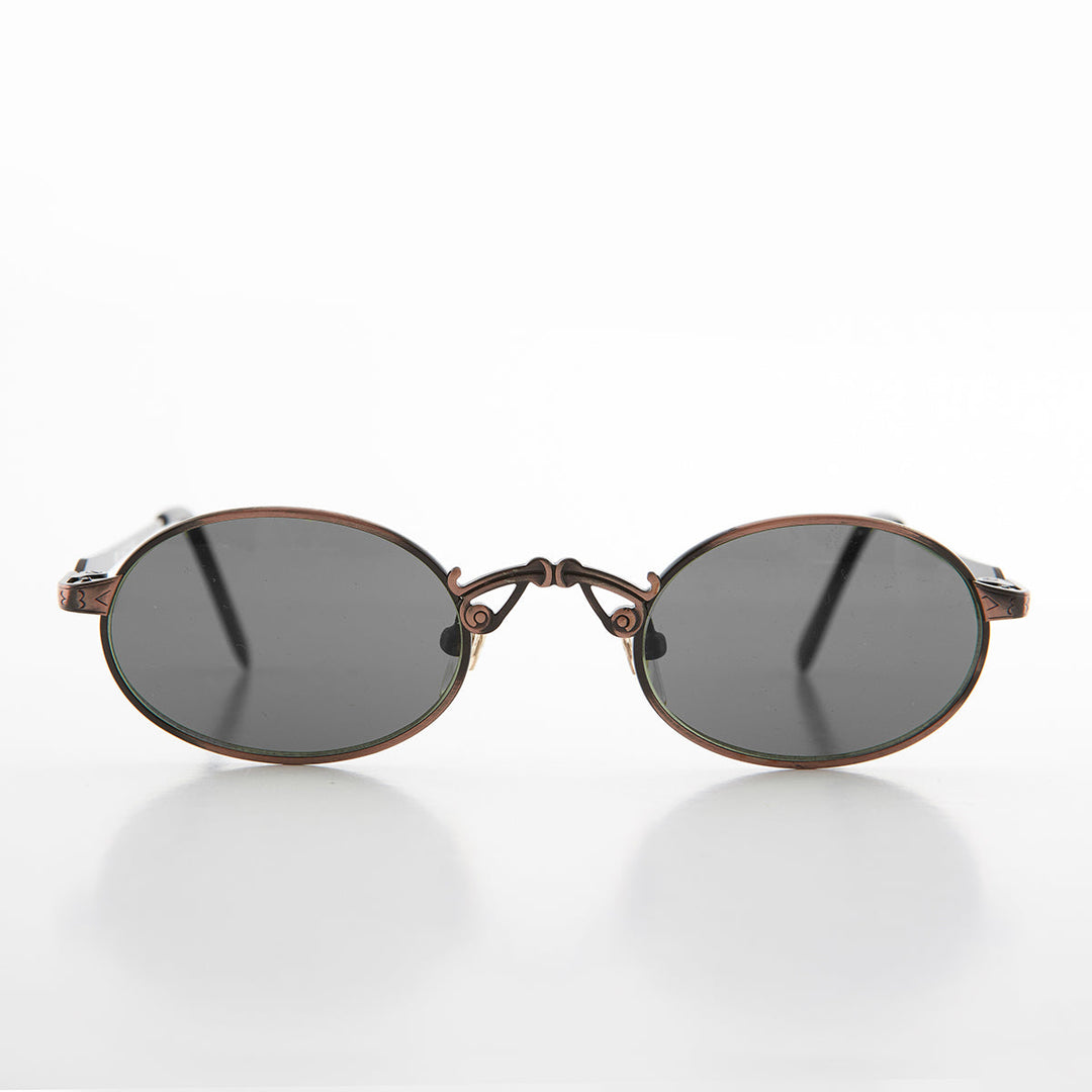 Small Oval Victorian Steampunk 90s Sunglass - Leon 1