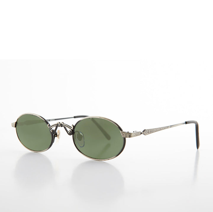 Small Oval Victorian Steampunk 90s Sunglass - Leon 1