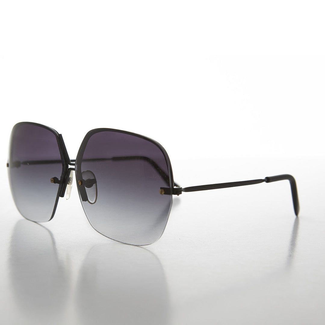 Big Square Rimless Vintage Sunglasses - Lexi