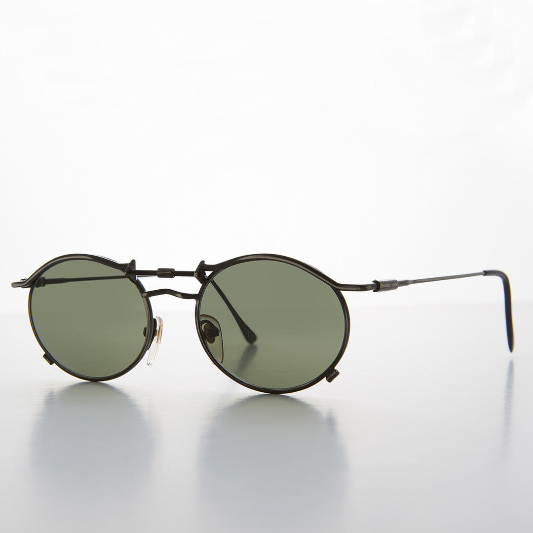 90s Oval Steampunk Sunglasses Optical Quality - Lucian