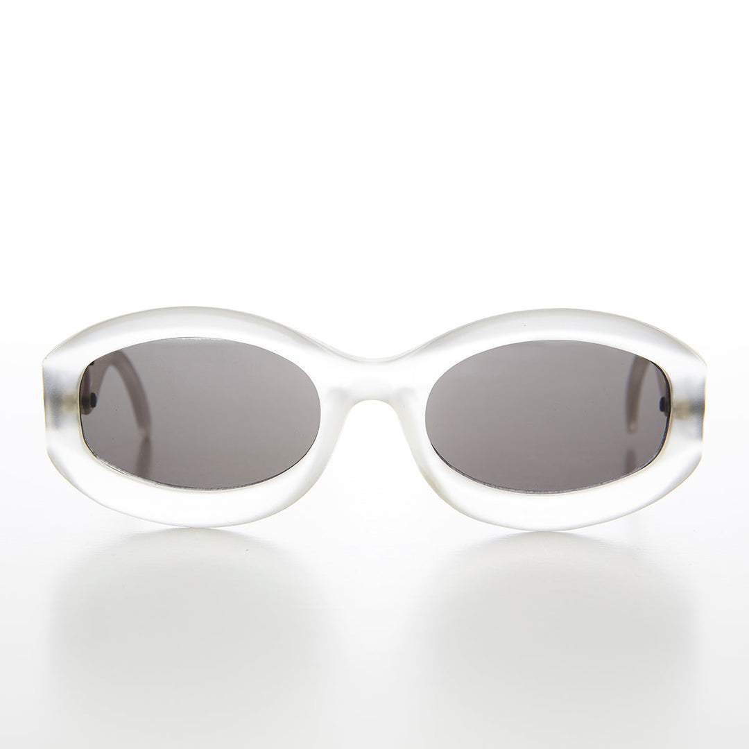 Thick Wide Frame Sunglasses w/ Chain Link Temples - Lyric