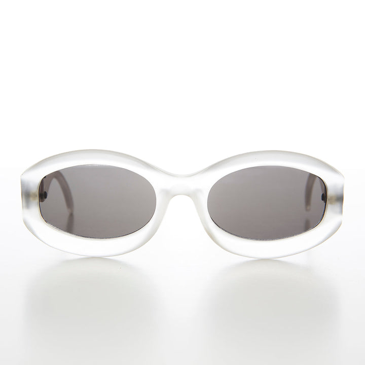 Thick Wide Frame Sunglasses w/ Chain Link Temples - Lyric