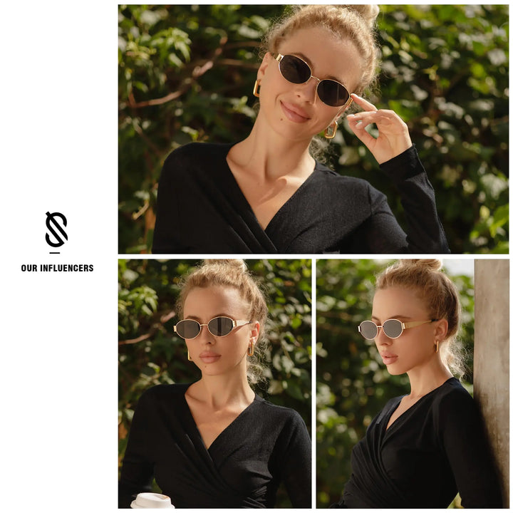 Retro Oval Sunglasses with UV400 Protection