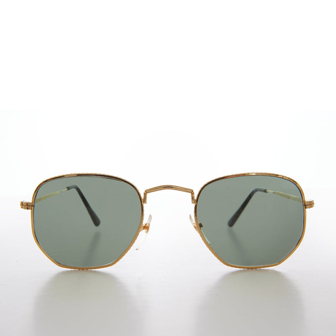Square Metal Sunglasses with Glass Lenses - Mika