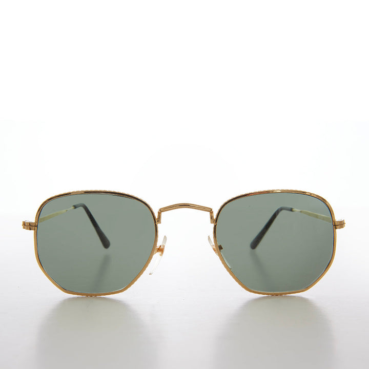 Square Metal Sunglasses with Glass Lenses - Mika