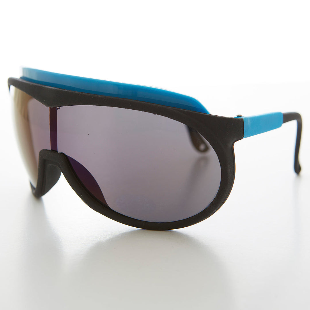 80s Neon Sports Shield Sunglasses - Mondo