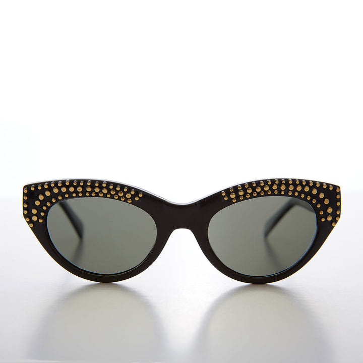 Cat Eye Sunglass with Gold Studs - Monique
