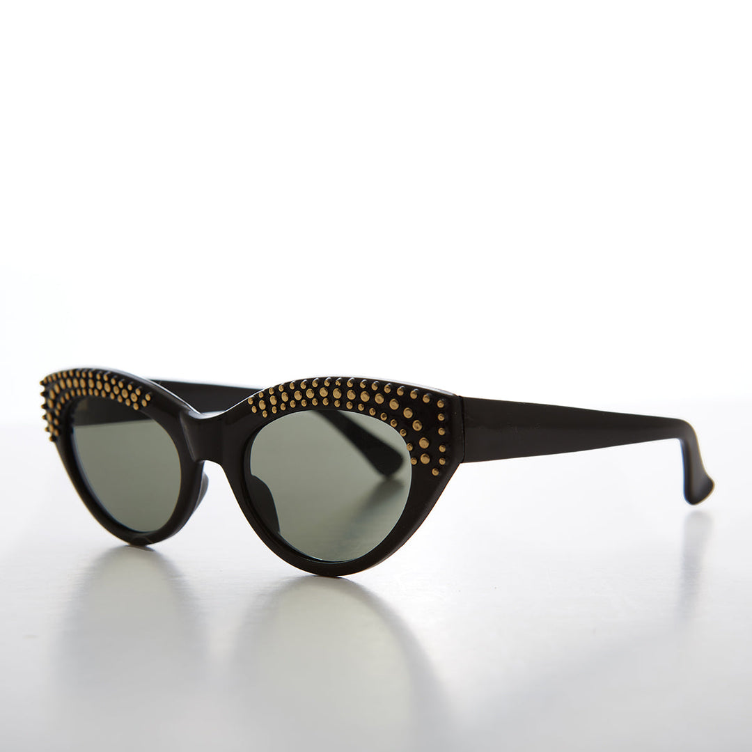 Cat Eye Sunglass with Gold Studs - Monique