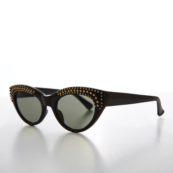 Cat Eye Sunglass with Gold Studs - Monique
