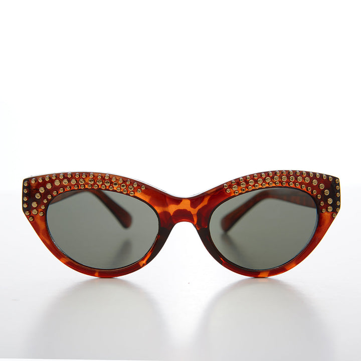 Cat Eye Sunglass with Gold Studs - Monique
