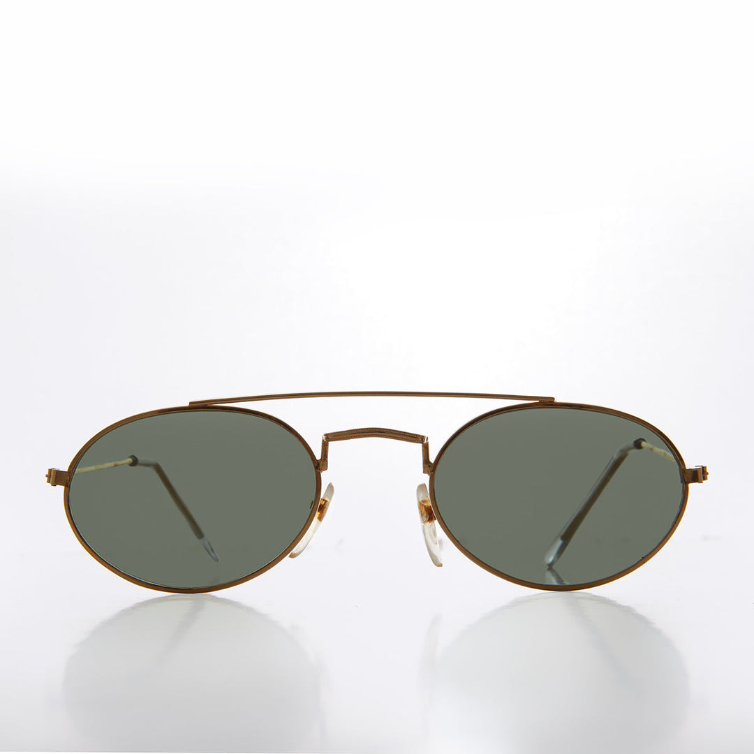Oval Metal Steampunk Aviator Sunglasses - Mykonos