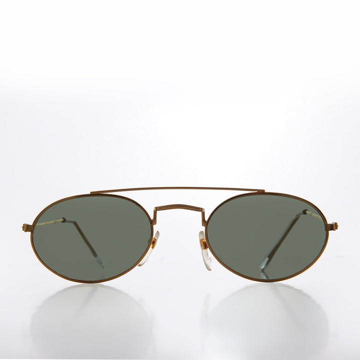 Oval Metal Steampunk Aviator Sunglasses - Mykonos